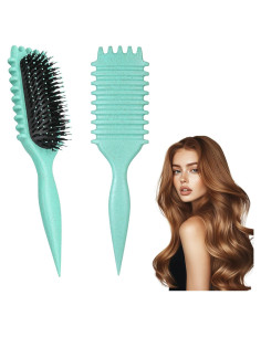 Cepillo Definidor de Rizos iDAOLI Verde 18.5cm Ergonomico