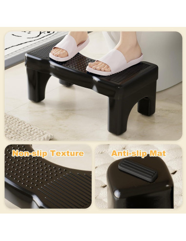 Taburete de Inodoro Kzeirm Negro 17 cm Antideslizante