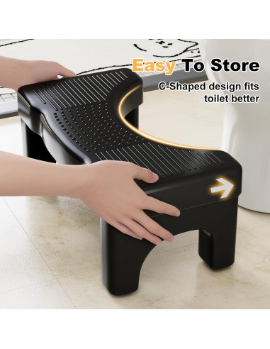 Taburete de Inodoro Kzeirm Negro 17 cm Antideslizante