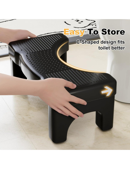 Taburete de Inodoro Kzeirm Negro 17 cm Antideslizante