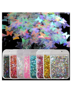 80g Copos de Brillo Chunky Mariposa Holográfica LoveOurHome