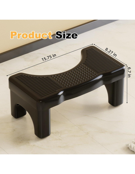 Taburete de Inodoro Kzeirm Negro 17 cm Antideslizante