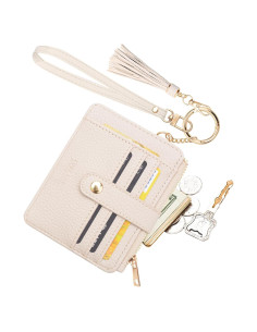 Billetera de Pulsera COOLANS para Mujeres, Slim, RFID, Gris Crema