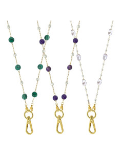 Cadena para Gafas de Mujeres 71cm Amatista 3 Piezas