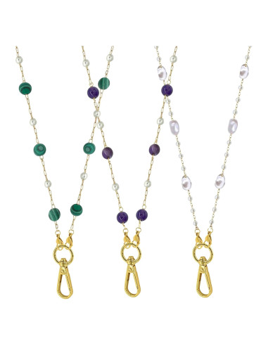 Cadena para Gafas de Mujeres 71cm Amatista 3 Piezas