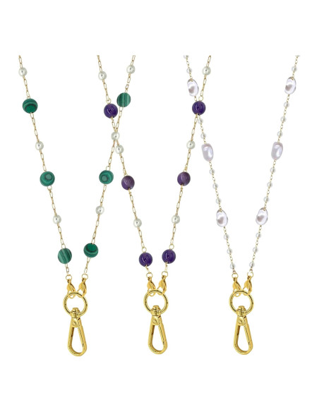 Cadena para Gafas de Mujeres 71cm Amatista 3 Piezas