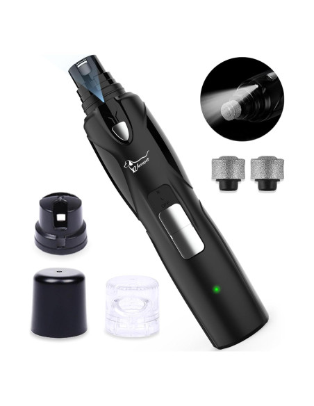 Lima de Uñas para Mascotas WWVVPET con Luz LED y 2 Cabezas