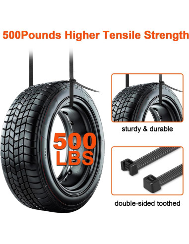 Bridas de Nylon PA66 Doubtie 24" 60 Piezas 500LBS Resistentes