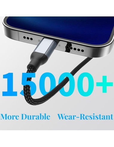 Cable de Carga Rápida USB A a Lightning 15 cm MFi - 2 Paquetes