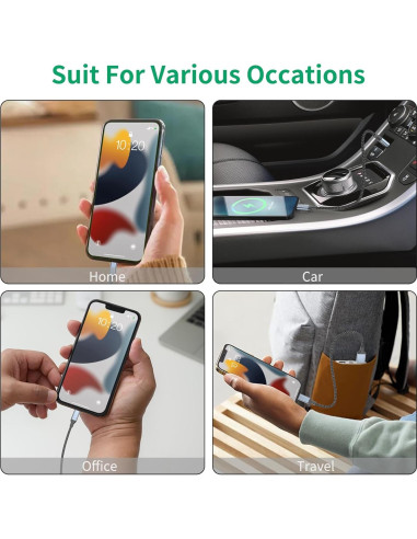 Cable de Carga Rápida USB A a Lightning 15 cm MFi - 2 Paquetes