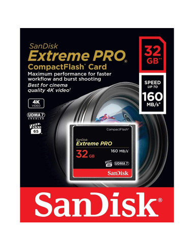 Tarjeta de Memoria SanDisk 32GB CompactFlash UDMA 7 160MB/s