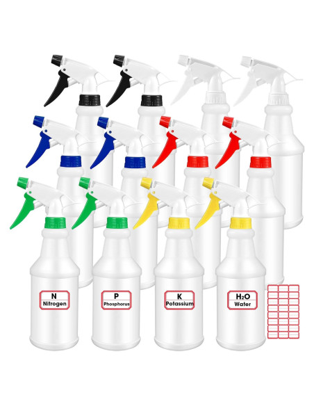Gerrii 12 Botellas Spray Plástico 750 ml Multicolor para Limpieza