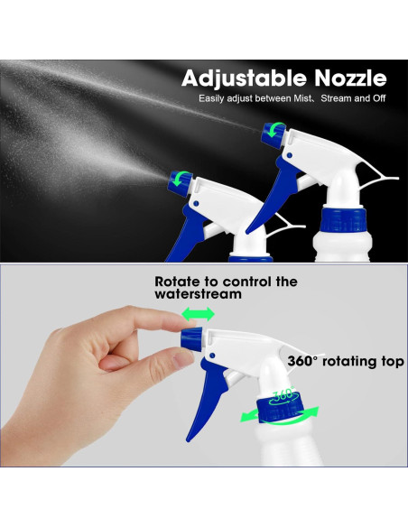 Gerrii 12 Botellas Spray Plástico 750 ml Multicolor para Limpieza