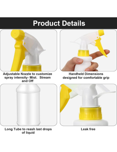 Gerrii 12 Botellas Spray Plástico 750 ml Multicolor para Limpieza