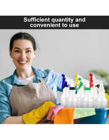 Gerrii 12 Botellas Spray Plástico 750 ml Multicolor para Limpieza