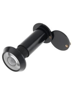 Mirilla de puerta HOJLKLD de latón 180 con tapa privacidad negra