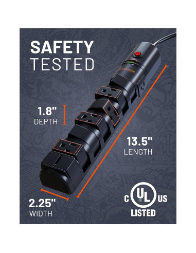 Protector de Sobretensión ECHOGEAR 2160J con 8 Salidas Rotativas