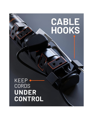 Protector de Sobretensión ECHOGEAR 2160J con 8 Salidas Rotativas