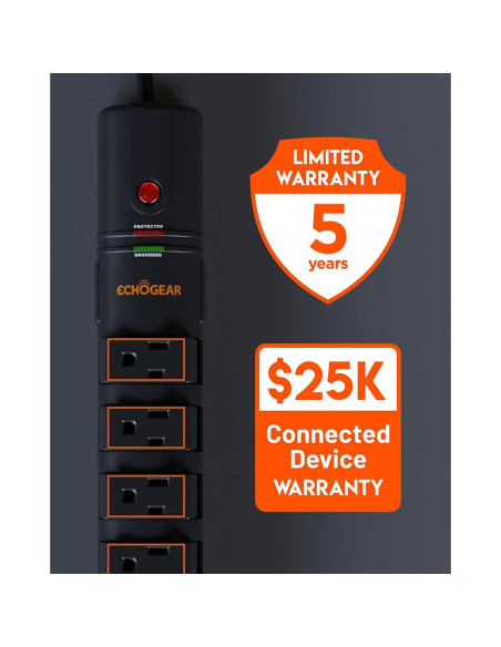 Protector de Sobretensión ECHOGEAR 2160J con 8 Salidas Rotativas Protector de Sobretensión ECHOGEAR 2160J con 8 Salidas Rotativas