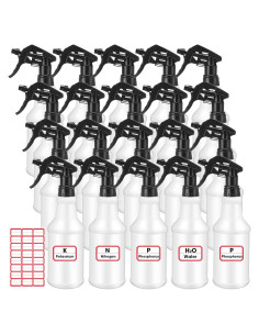 Botellas de Spray Reutilizables Gerrii 24 Pcs 700ml Negro