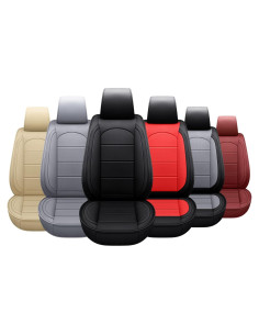 Cubiertas de Asiento de Coche de Cuero AOOG Negro Universal