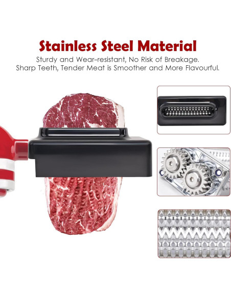 Ablandador de Carne Kitchenaid Accesorio Acero Inoxidable Negro