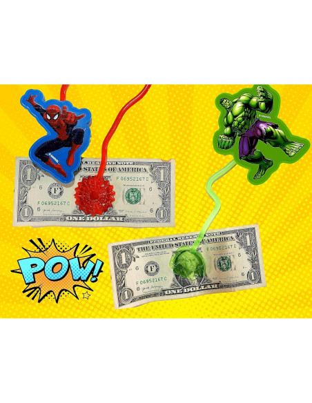 JA-RU Manos Pegajosas Spiderman y Hulk - 2 Paquetes Variados