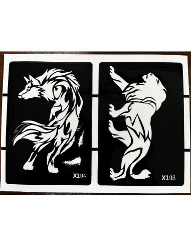 Kit de Plantillas de Tatuaje de Henna KOTBS - 5 Hojas Animales