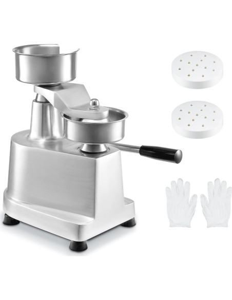 Prensa de Hamburguesas VEVOR 100mm Acero Inoxidable Comercial