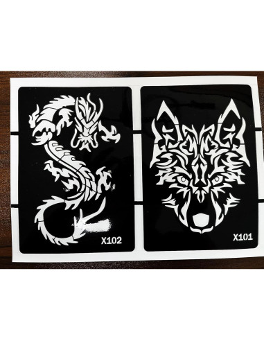 Kit de Plantillas de Tatuaje de Henna KOTBS - 5 Hojas Animales