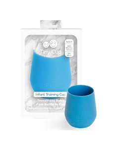 Taza de Entrenamiento ezpz Tiny Cup Azul - Silicona 100% para Bebés 4+ meses
