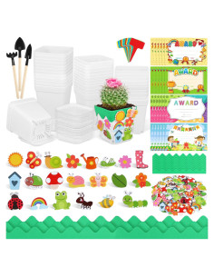 Kit de Manualidades de Jardín Elcoho 36 Macetas Plásticas DIY