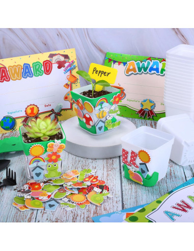 Kit de Manualidades de Jardín Elcoho 36 Macetas Plásticas DIY