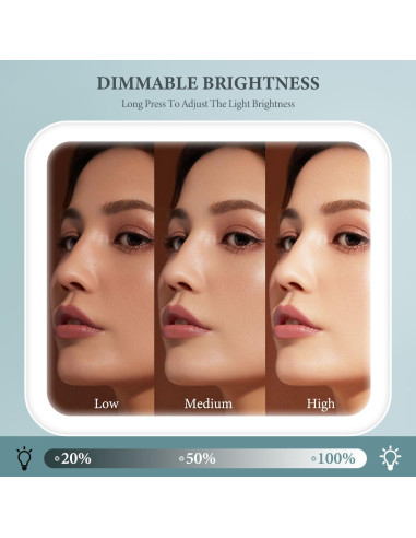 Bolsa de Maquillaje de Viaje Behaesty con Espejo LED Azul Aqua