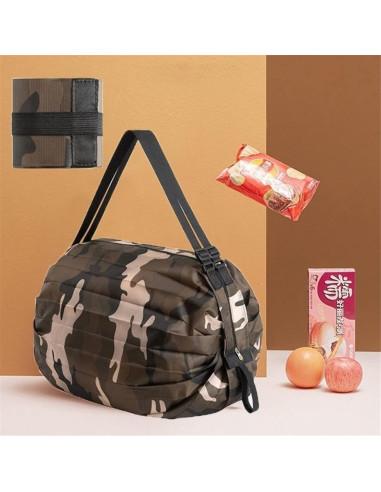 Bolsa de Compras Plegable Mozzyyee Camuflaje Marrón 40x40cm