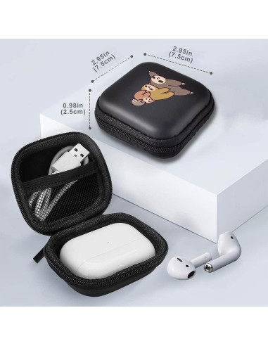 Funda Dura para Auriculares MAYCARI Cuatro Perezosos 8.4x7.7cm