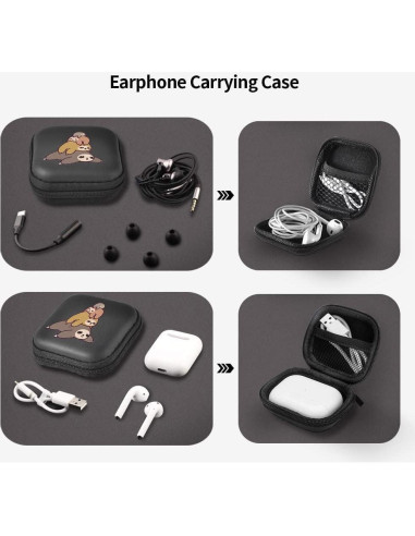 Funda Dura para Auriculares MAYCARI Cuatro Perezosos 8.4x7.7cm