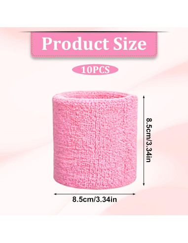 10 Muñequera Absorbente JJUNW Rosa para Multi-Deporte
