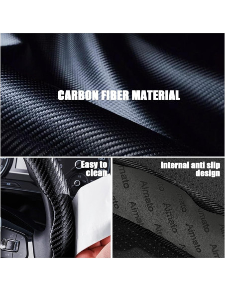 Cubierta de Volante de Fibra de Carbono Aimato 14.5-15" Antideslizante