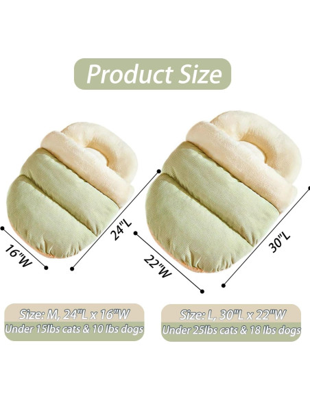 Cama para Gatos Romaneco Mediana Verde 61x41cm Suave y Lavable