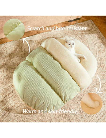 Cama para Gatos Romaneco Mediana Verde 61x41cm Suave y Lavable