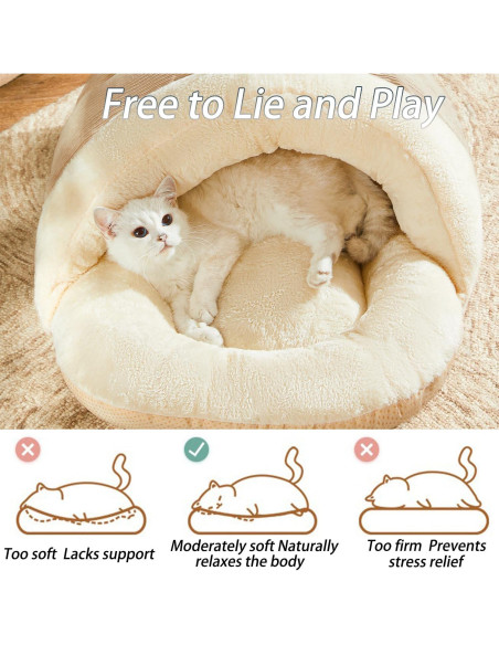 Cama para Gatos Romaneco Mediana Verde 61x41cm Suave y Lavable