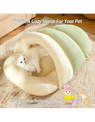 Cama para Gatos Romaneco Mediana Verde 61x41cm Suave y Lavable