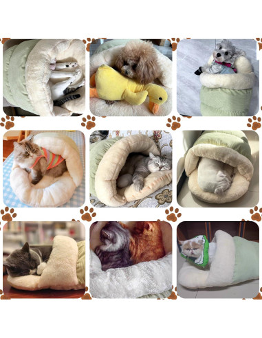 Cama para Gatos Romaneco Mediana Verde 61x41cm Suave y Lavable