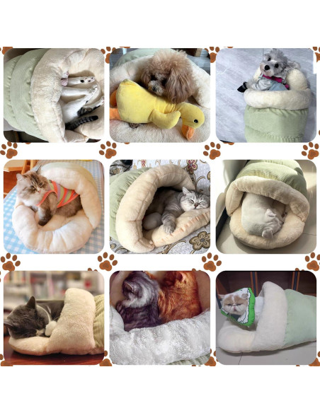 Cama para Gatos Romaneco Mediana Verde 61x41cm Suave y Lavable