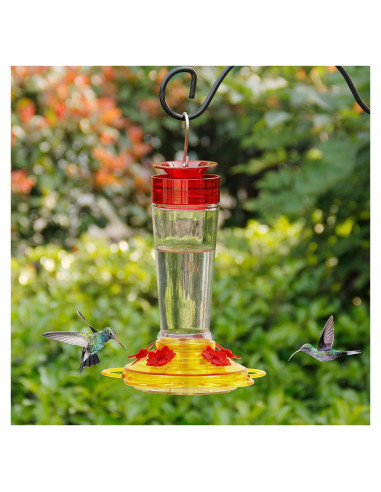 Alimentador de Colibríes Shrdaepe de Vidrio 0.28L 5 Puertos Rojo