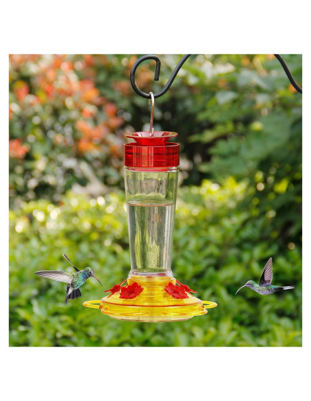 Alimentador de Colibríes Shrdaepe de Vidrio 0.28L 5 Puertos Rojo