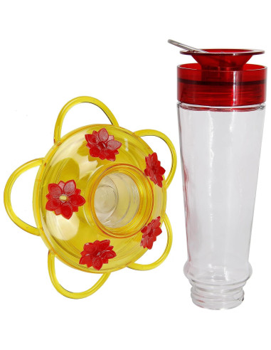Alimentador de Colibríes Shrdaepe de Vidrio 0.28L 5 Puertos Rojo