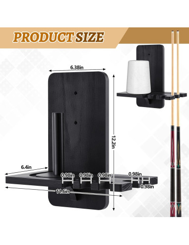 Soporte de Tiza de Madera Geelin HOD1898 5 Ranuras Negro