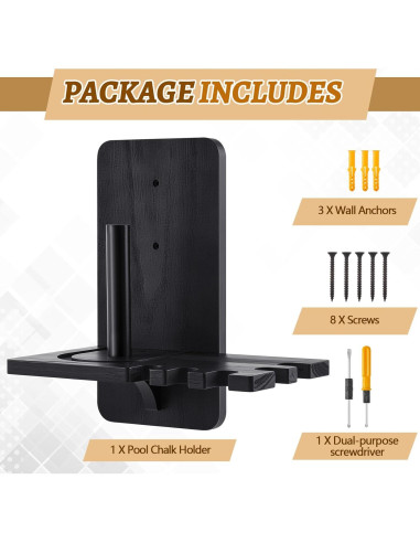 Soporte de Tiza de Madera Geelin HOD1898 5 Ranuras Negro